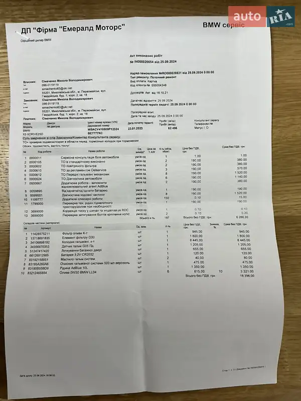 Позашляховик / Кросовер BMW X5 2022 в Одесі документ