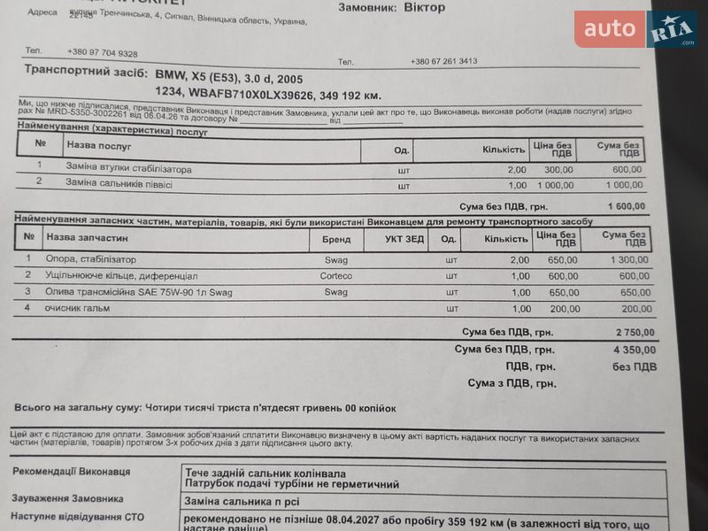 Внедорожник / Кроссовер BMW X5 2006 в Бердичеве