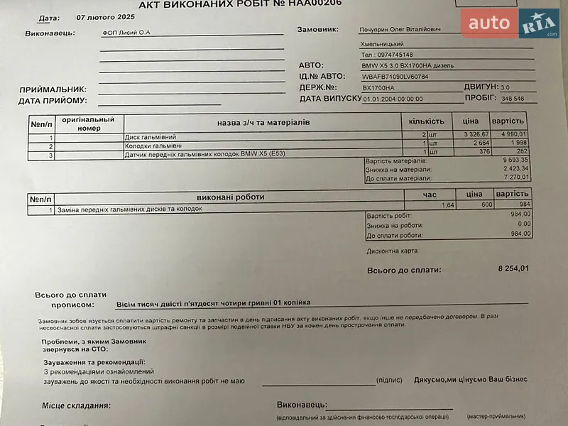 Позашляховик / Кросовер BMW X5 2004 в Кременчуці документ