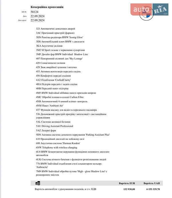 Внедорожник / Кроссовер BMW X6 2022 в Киеве
