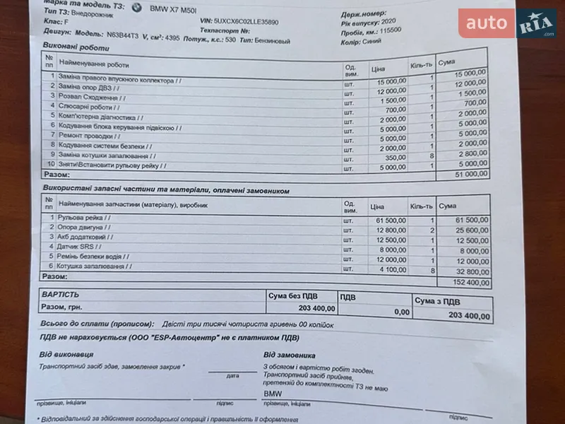 Внедорожник / Кроссовер BMW X7 2019 в Киеве документ