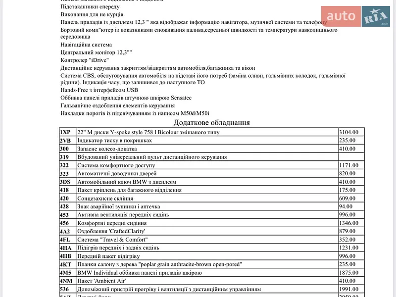 Внедорожник / Кроссовер BMW X7 2022 в Киеве документ