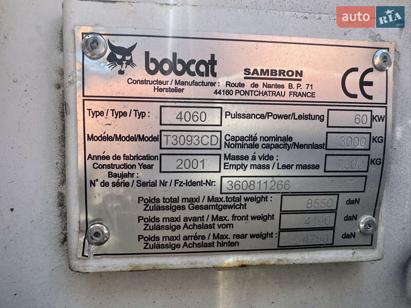 Телескопічні навантажувачі Bobcat T3090CD 2001 в Вінниці