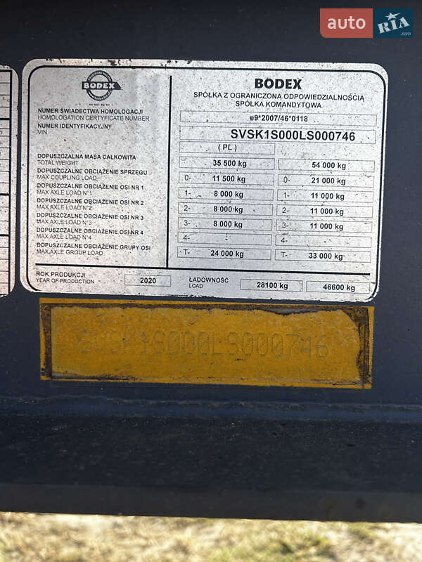 Самосвал полуприцеп Bodex KIS 3W-A 2020 в Павлограде фото 15 Самосвал полуприцеп Bodex KIS 3W-A 2020 в Павлограде