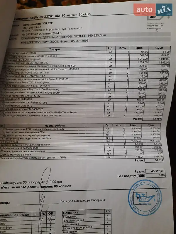 Седан Chevrolet Aveo 2008 в Ахтырке документ 4 фото Седан Chevrolet Aveo 2008 в Ахтырке документ