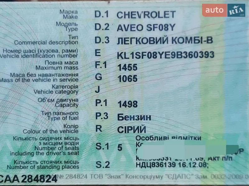 Хетчбек Chevrolet Aveo 2008 в Сальнику документ 3 фото Хетчбек Chevrolet Aveo 2008 в Сальнику документ