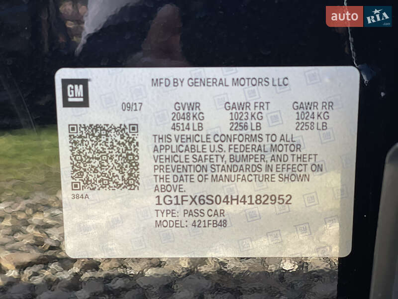 Хэтчбек Chevrolet Bolt EV 2017 в Рожнятове фото 42 Хэтчбек Chevrolet Bolt EV 2017 в Рожнятове