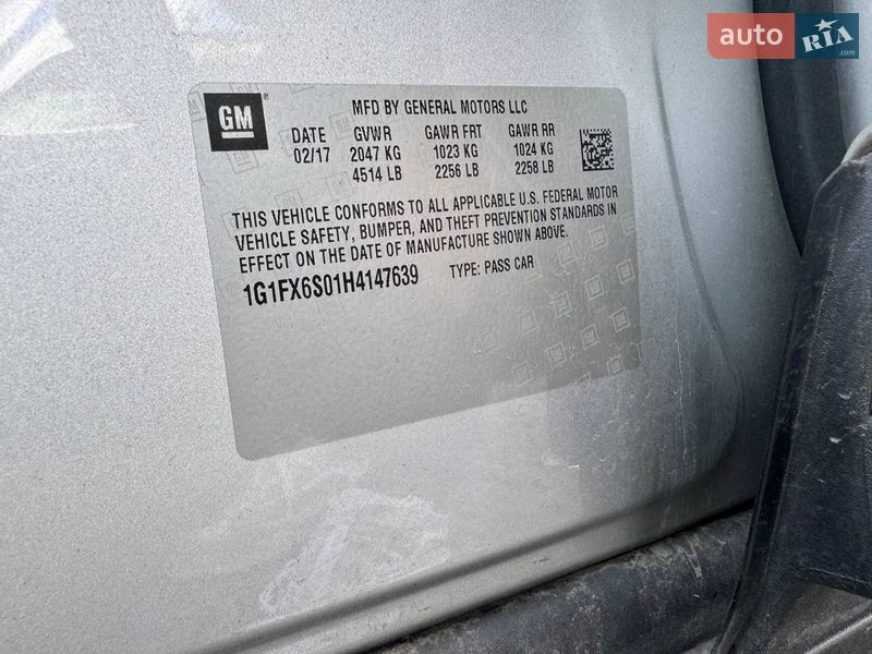 Хетчбек Chevrolet Bolt EV 2017 в Луцьку