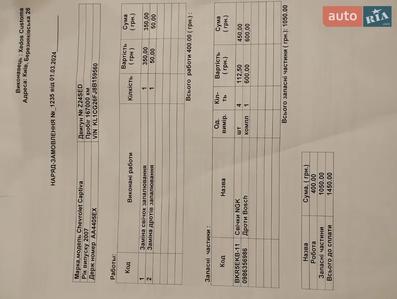 Внедорожник / Кроссовер Chevrolet Captiva 2007 в Глевахе документ
