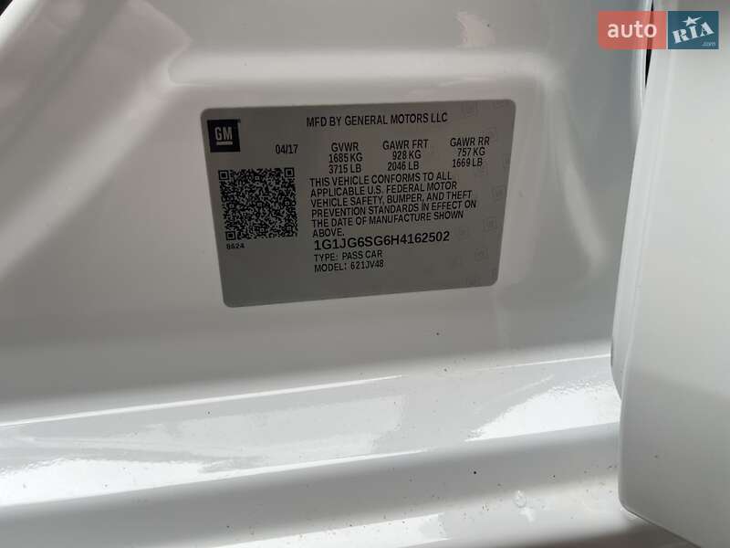 Хэтчбек Chevrolet Sonic 2017 в Днепре