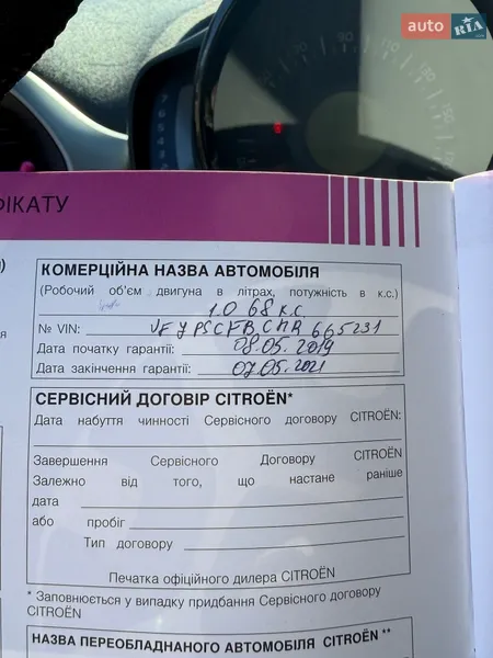 Хэтчбек Citroen C1 2018 в Киеве документ