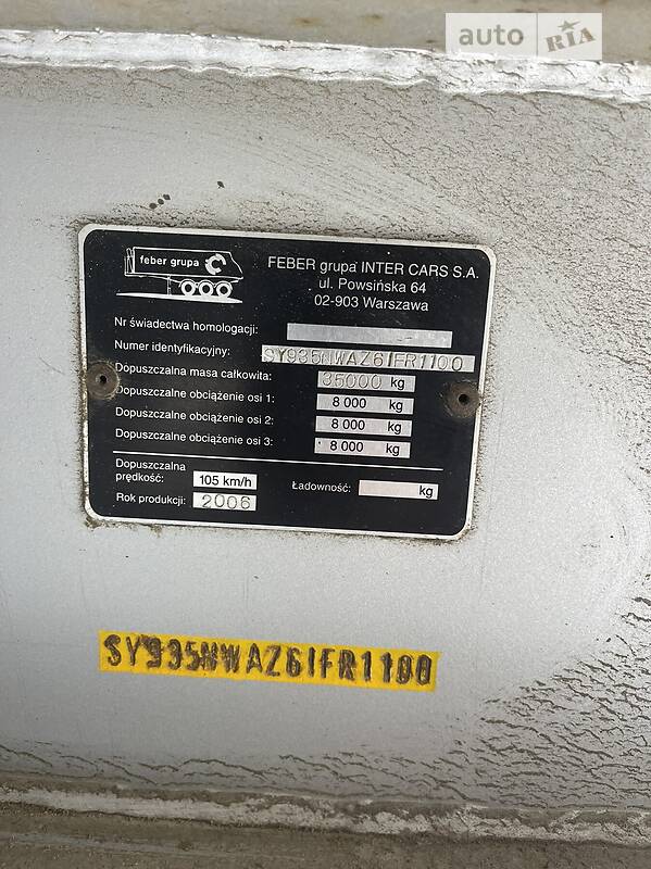 Самосвал полуприцеп Feber 35 NWBG 2006 в Виннице фото 45 Самосвал полуприцеп Feber 35 NWBG 2006 в Виннице