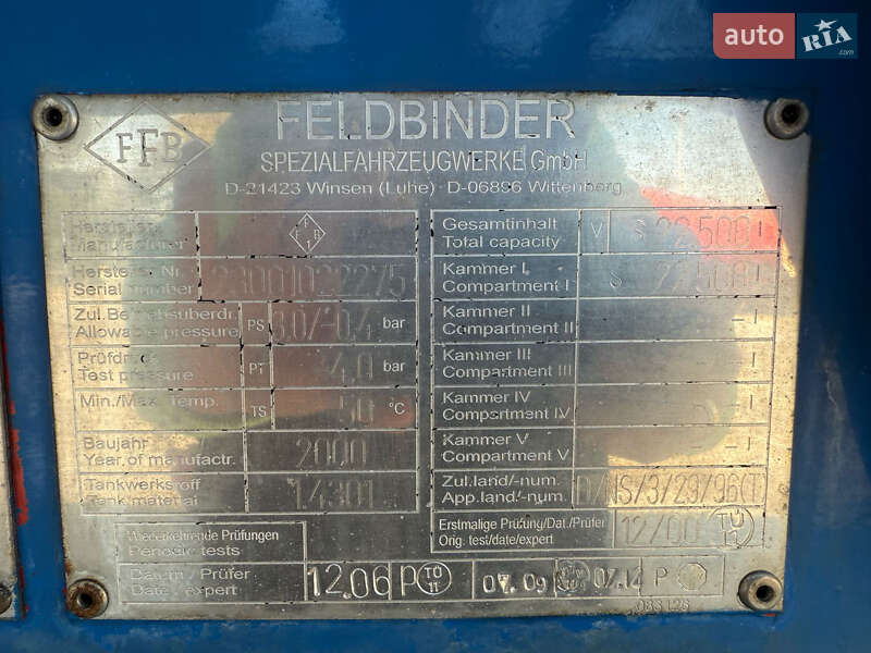 Цистерна полуприцеп Feldbinder TSA 2000 в Черновцах