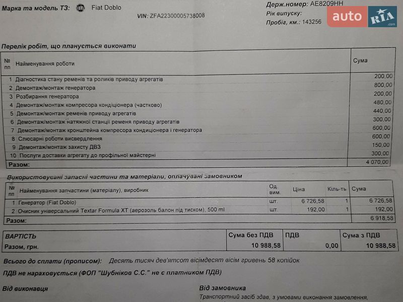 Микровэн Fiat Doblo Panorama 2013 в Днепре