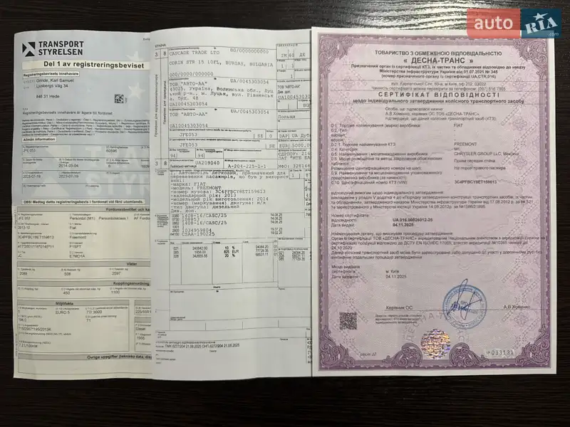 Внедорожник / Кроссовер Fiat Freemont 2013 в Радивилове документ 5 фото Внедорожник / Кроссовер Fiat Freemont 2013 в Радивилове документ