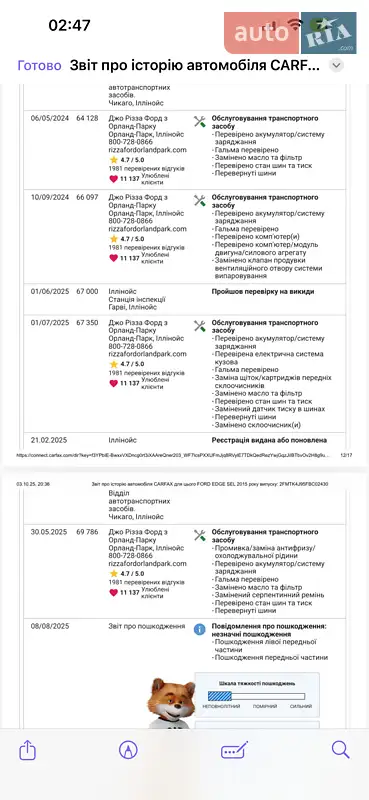 Внедорожник / Кроссовер Ford Edge 2015 в Хмельницком документ