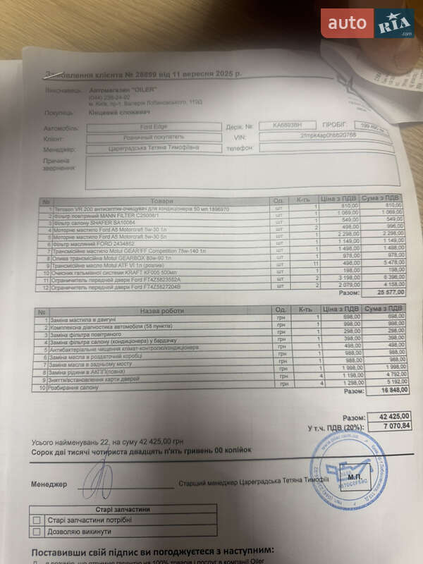 Позашляховик / Кросовер Ford Edge 2016 в Києві