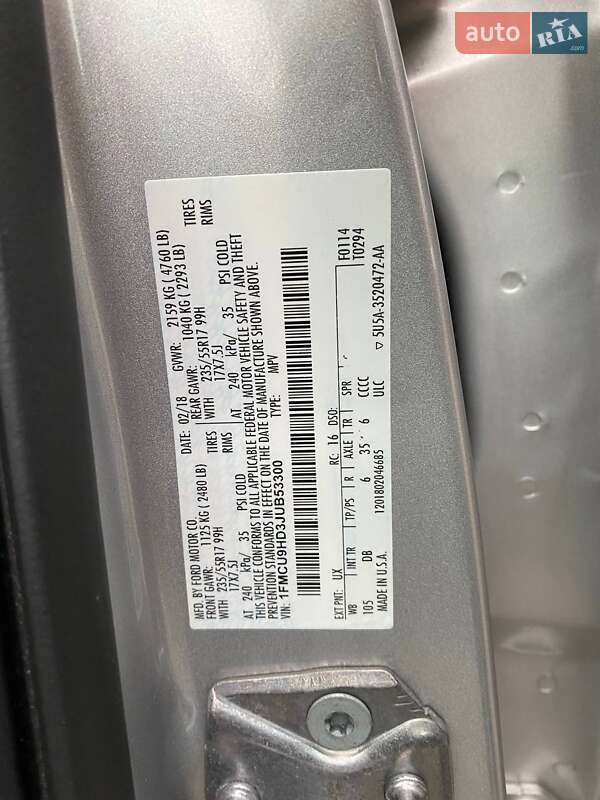 Позашляховик / Кросовер Ford Escape 2018 в Львові фото 29 Позашляховик / Кросовер Ford Escape 2018 в Львові