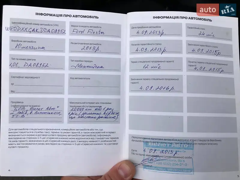 Хетчбек Ford Fiesta 2013 в Києві документ 3 фото Хетчбек Ford Fiesta 2013 в Києві документ