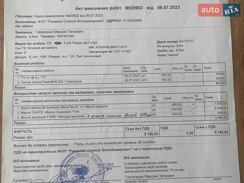 Седан Ford Fiesta 2018 в Києві