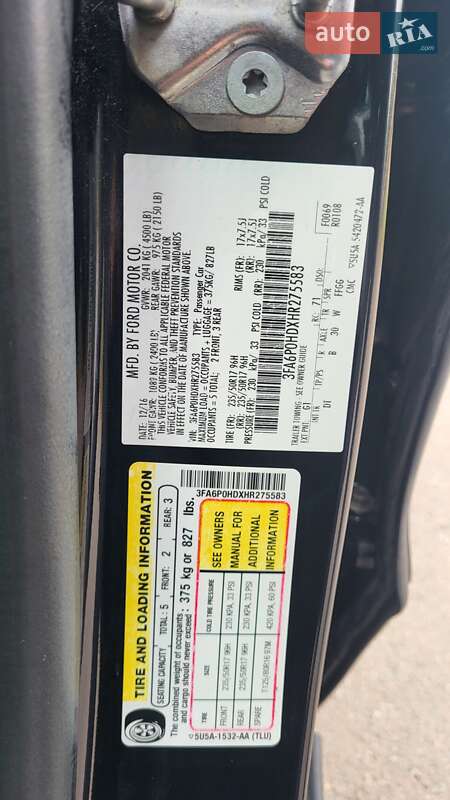 Седан Ford Fusion 2016 в Полтаві