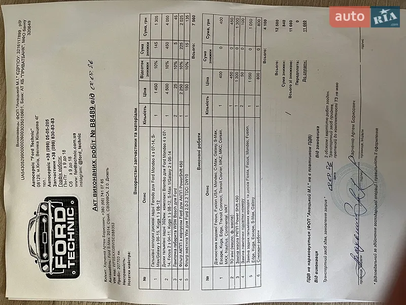 Мінівен Ford S-Max 2014 в Києві документ