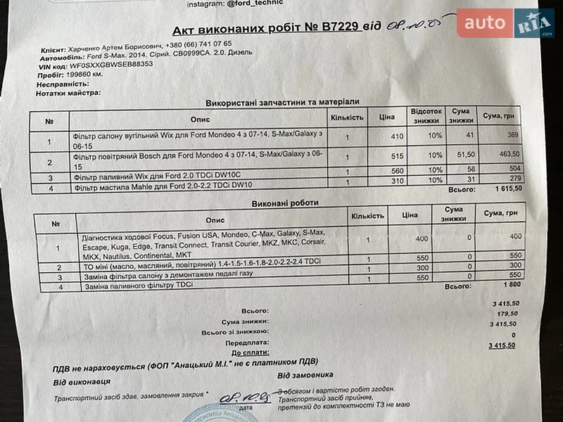 Мінівен Ford S-Max 2014 в Києві документ