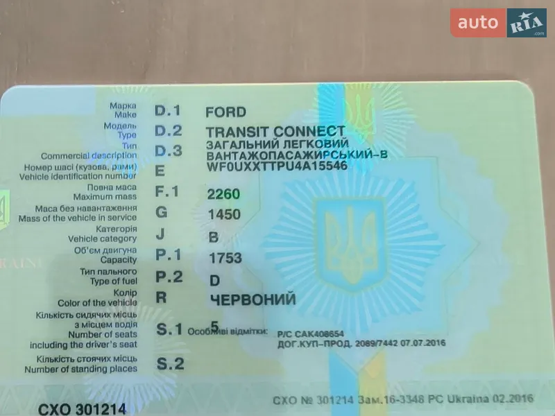 Минивэн Ford Transit Connect 2004 в Прилуках документ