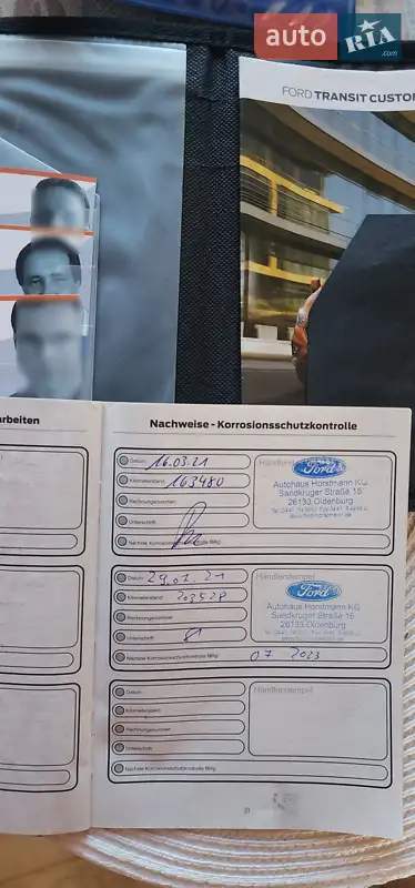 Вантажний фургон Ford Transit Custom 2019 в Нововолинську документ 2 фото Вантажний фургон Ford Transit Custom 2019 в Нововолинську документ