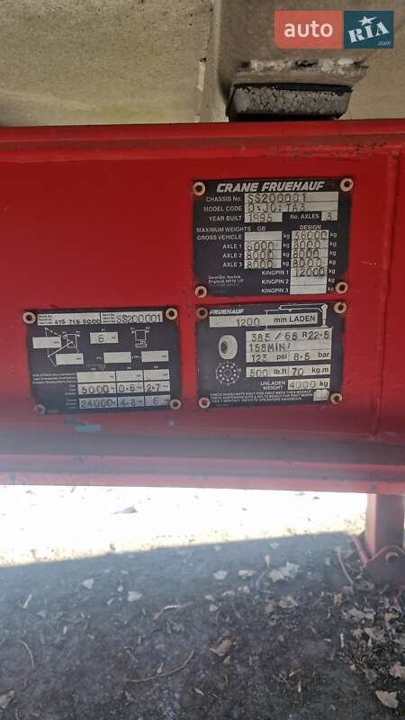 Зерновоз - полуприцеп Fruehauf Crane 1995 в Тернополе фото 5 Зерновоз - полуприцеп Fruehauf Crane 1995 в Тернополе