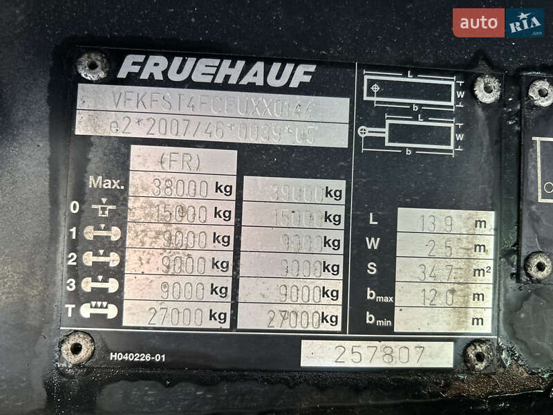 Тентованный борт (штора) - полуприцеп Fruehauf FST4FC 2015 в Львове фото 15 Тентованный борт (штора) - полуприцеп Fruehauf FST4FC 2015 в Львове