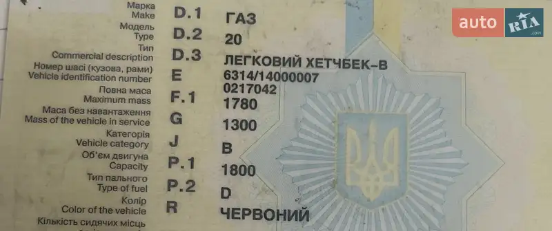 Фастбэк ГАЗ М20 «Победа» 1952 в Львове документ