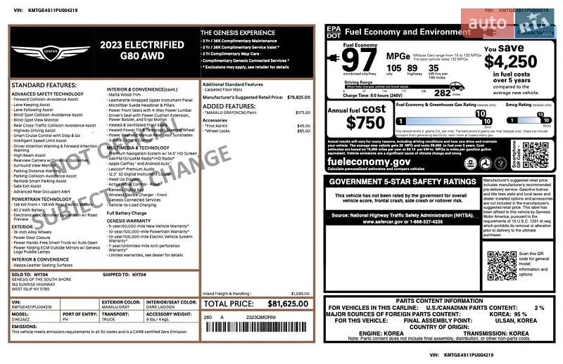 Седан Genesis G80 2022 в Львове документ 2 фото Седан Genesis G80 2022 в Львове документ