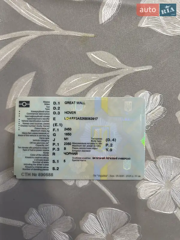 Позашляховик / Кросовер Great Wall Hover 2006 в Харкові документ