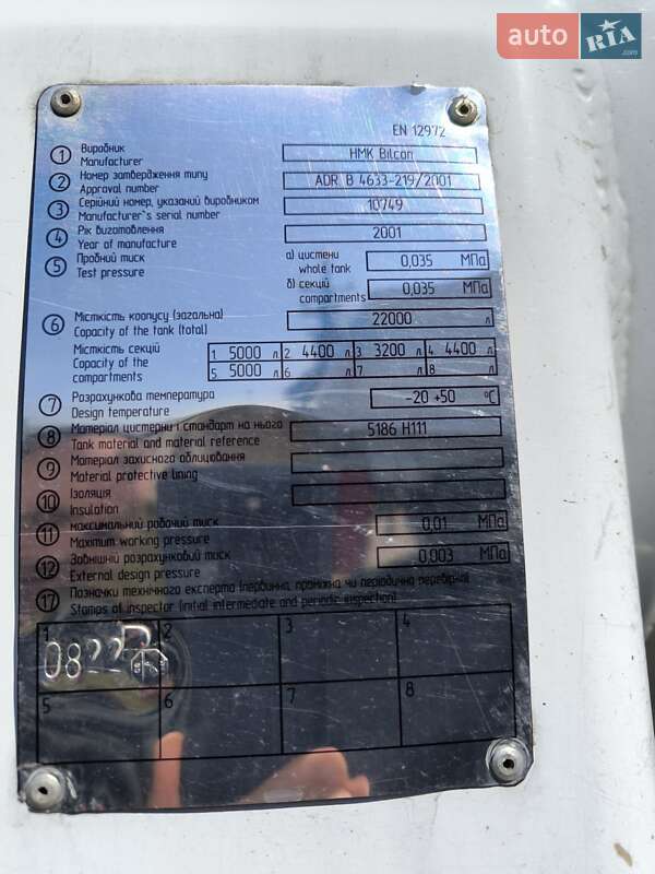 Цистерна HMK BILCON TS-240 2001 в Луцке