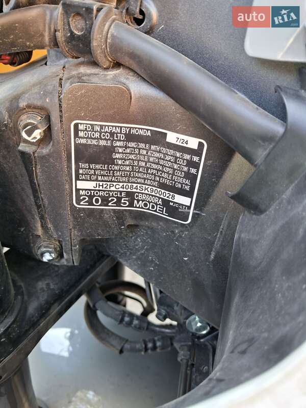 Спортбайк Honda CBR 600RR 2025 в Днепре