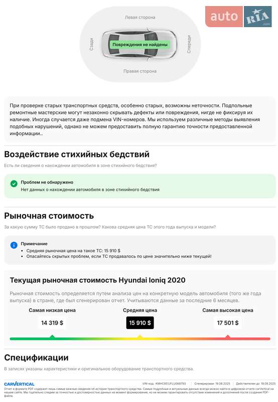 Ліфтбек Hyundai Ioniq 2020 в Києві