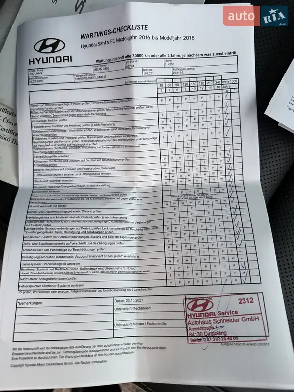 Внедорожник / Кроссовер Hyundai Santa FE 2016 в Гнивани документ