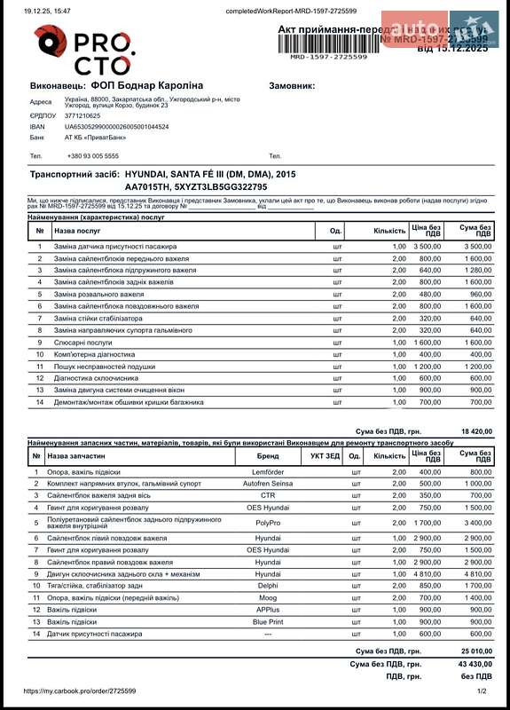 Позашляховик / Кросовер Hyundai Santa FE 2015 в Львові