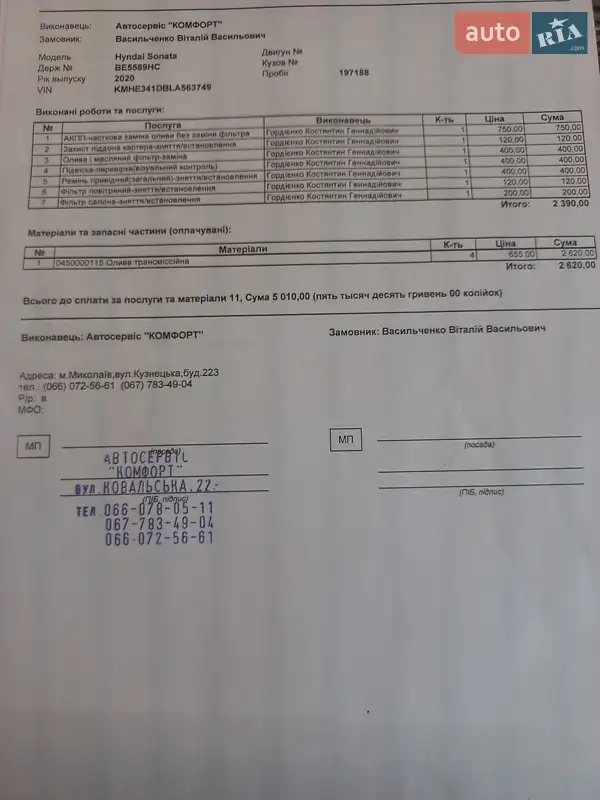 Седан Hyundai Sonata 2019 в Николаеве документ 5 фото Седан Hyundai Sonata 2019 в Николаеве документ