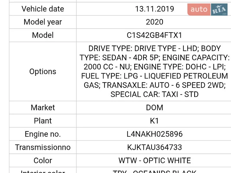 Седан Hyundai Sonata 2019 в Киеве документ