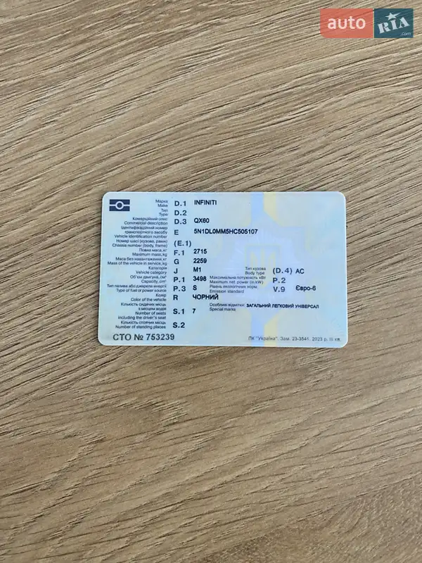 Внедорожник / Кроссовер Infiniti QX60 2016 в Львове документ 2 фото Внедорожник / Кроссовер Infiniti QX60 2016 в Львове документ