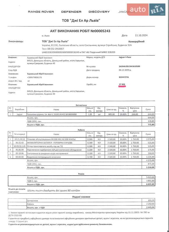 Внедорожник / Кроссовер Jaguar I-Pace 2020 в Тернополе
