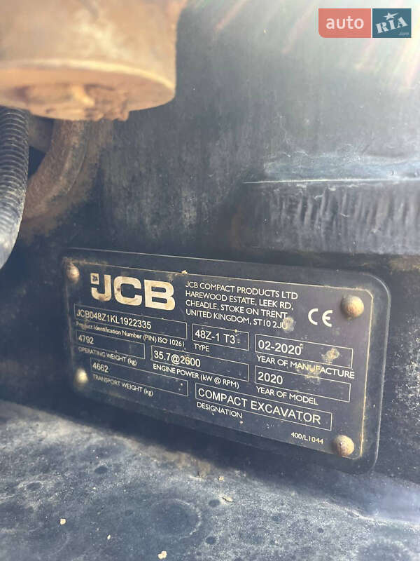 Міні-екскаватор JCB 48Z-1 2020 в Івано-Франківську