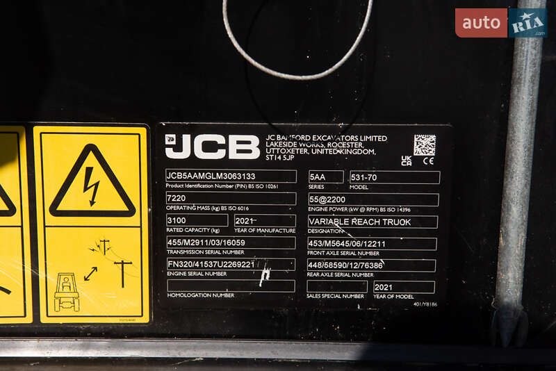 Телескопический погрузчик JCB 531-70 2021 в Житомире