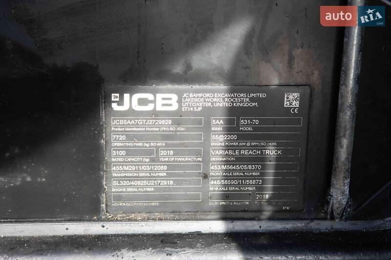 Підйомник телескопічний JCB 531-70 2018 в Житомирі фото 7 Підйомник телескопічний JCB 531-70 2018 в Житомирі