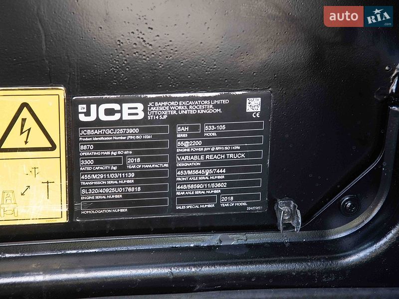 Подъемник телескопический JCB 533-105 2018 в Житомире