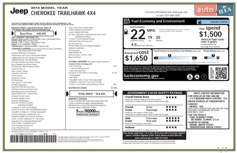 Внедорожник / Кроссовер Jeep Cherokee 2017 в Днепре документ 2 фото Внедорожник / Кроссовер Jeep Cherokee 2017 в Днепре документ