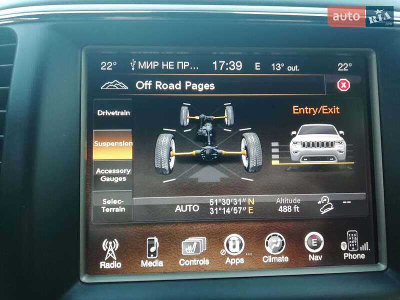 Внедорожник / Кроссовер Jeep Grand Cherokee 2017 в Чернигове