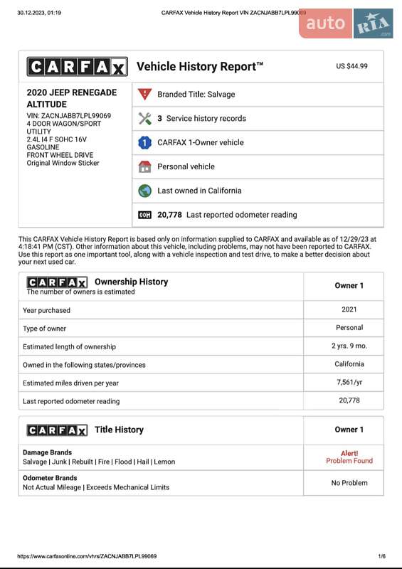 Внедорожник / Кроссовер Jeep Renegade 2020 в Киеве фото 49 Внедорожник / Кроссовер Jeep Renegade 2020 в Киеве